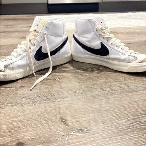 Nike White and Black High-Top Athletic Shoes